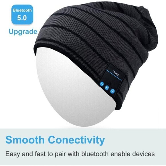 Rotibox Bluetooth Beanie Hat – Wireless Headphone Beanie for Winter & Sports